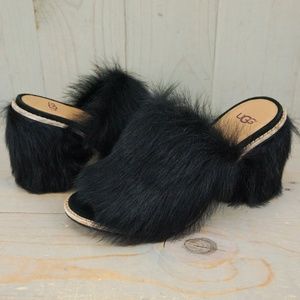 UGG ROSA FLUFF HEELS NIB